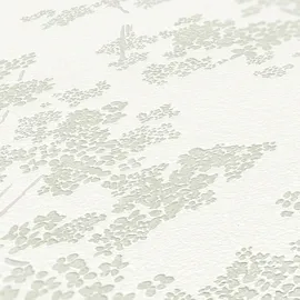 A.S. Création Vliestapete Blumen Kirschblüten 10,05 m x 0,53 m 1 St Weiß/Grün/Grau 39548-2