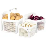 uandu Kartoffel Aufbewahrungsbox Küche, Zwiebeln, Knoblauch Aufbewahrung, Korb für Spielzeug, Wäschekorb, Regal Korb, Aufbewahrungskorb für Bad, Vorratskorb, Küchen Aufbewahrung & Organizer -Weiß