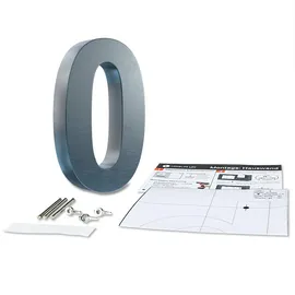 Longlife LED Hausnummer 0 Edelstahl Weiß
