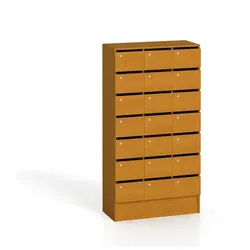 Schrank mit Postfächern, 21 Fächer, Kirschbaum