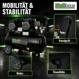 Trutzholm Premium Brushless Silent Flüsterkompressor 50L 1800W 62dB 8 bar