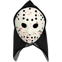 Boland 72324 - Maske Kalter Mörder mit Kapuze, Horrormaske für Karneval, Accessoire für Faschingskostüme, Halloween Maske
