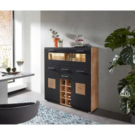 Innostyle Highboard Sonate 120 x 128 x 37 cm Schwarz
