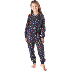 Mädchen Schlafanzug Jumpsuit MS10-186 - Marine Geschenke - 110-116