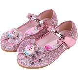 FStory&Winyee Mädchen Prinzessin Schuhe Kinder ELSA Sandalen Partei Glitzer Kristall Schuhe Mädchen Kostüm Zubehör Karneval Verkleidung Party Aufführung Fasching Tanzball, Pink, 25 EU - 25 EU