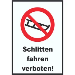 Schlitten fahren verboten Schild A6 (105x148mm)