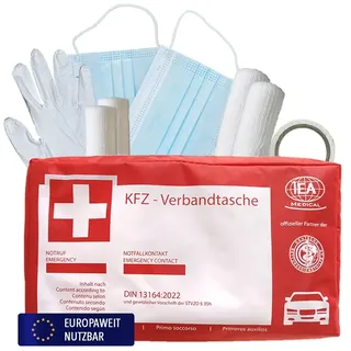 IEA Medical Erste-Hilfe-Set KFZ (45 Teile) | 2er Set | Auto Notfallset, Verbandskasten, Unfallhilfe, für PKW & Lkw, inklusive Erste-Hilfe-Handbuch