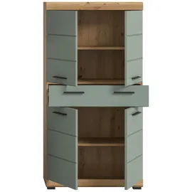 xonox.home Midischrank Scout 74 x 141 x 31 cm Salbeigrün