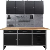 Ondis24 Lochwand Metall 160 cm grau/schwarz ohne Bestückung