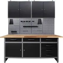 Ondis24 Lochwand Metall 160 cm grau/schwarz ohne Bestückung