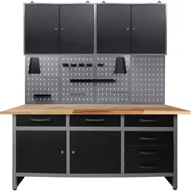 Ondis24 Lochwand Metall 160 cm grau/schwarz ohne Bestückung