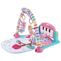Kikkaboo, Krabbeldecke Piano, Spielcenter, Klaviertasten, Plüschfiguren, Musik pink