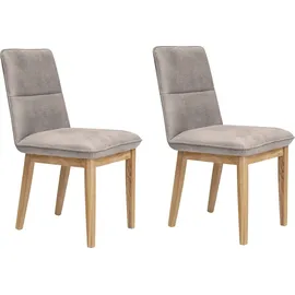 Home Affaire Esszimmerstuhl Beluna Polsterstuhl Esszimmer Bestseller (Set, 2 St), Gestell und Beine aus massiver Eiche modernes Landhaus grau