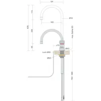 BieTal® Quooker Wasserhahn Classic Nordic Round single tap verchromt glänzend PRO3 CUBE