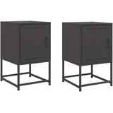 vidaXL Nachtschrank 2 Stk. 36 x 39 x 60,5 cm Schwarz