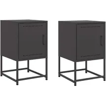 vidaXL Nachtschrank 2 Stk. 36 x 39 x 60,5 cm Schwarz