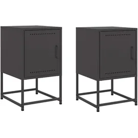 vidaXL Nachtschrank 2 Stk. 36 x 39 x 60,5 cm Schwarz