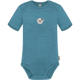 normani Outdoor Sports Baby Merino Body Kurzarm Tauranga in Blau | Gr.: 98