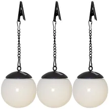 Star Trading Solarleuchte Kunststoff/Metall Dämmerungssensor 3er Set Schwarz/Weiß