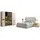 JV Möbel Komplettes Schlafzimmer Set Bett, Kleiderschrank Nachttische, 4tlg