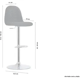 by living Barstuhl 2er-Set ¦ grau ¦ Maße (cm): B: 41 H: 110