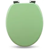 Sanfino SANFINO® Premium WC Sitz mit Absenkautomatik – hochwertige Toilettendeckel aus Holz, viele bunte Motive, hoher Sitzkomfort, einfache Montage inklusive Montageanleitung – "Mint Green"