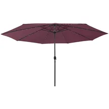 vidaXL Sonnenschirm mit LED-Beleuchtung Ø 400 cm Bordeauxrot