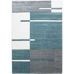 Teppich Kurzflor Karo Muster Polypropylen Wohnzimmer Blau Rechteckig 240x340 | Kadima Design