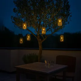 UNUS UNUS® Solarlicht Schmetterlingsfee Solar Laterne Feenglas Solarleuchte