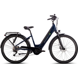 Saxonette E-Bike SAXONETTE "Premium Sport (Wave)" E-Bikes Gr. 45 cm, 28 Zoll (71,12 cm), blau (dunkelblau) E-Bikes Pedelec, Elektrofahrrad für Damen u. Herren, Trekkingrad