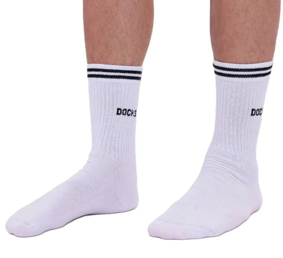 12 Paar DOCKS Socken Komfortbund Sport Tennis Socken Damen Herren weiß 35-38
