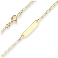 Schmuck Krone Goldarmband 1,9mm Id-Armband Figarokette diamantiert aus 585 Gelbgold 14cm, Gold 585 goldfarben