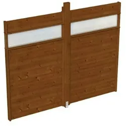 Skan Holz Wand mit Lichtband für Pavillon Toulouse nussbaum