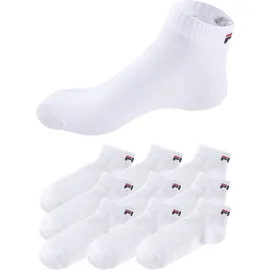 Fila UNISEX QUARTER PLAIN SOCKS 9er Pack Weiß 43-46