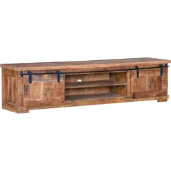 Lowboard GUTMANN FACTORY "Kamerun", beige (natur), B:200cm H:50cm T:47cm, Massivholz, Sideboards, Kommode, Breite 200 cm