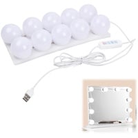 Jinlaili 10 LED Spiegelleuchte mit 3 Farbe, Hollywood-Stil Dimmbar