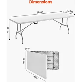 Vevor Campingtisch Buffettisch Weiß