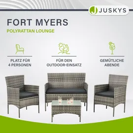 Juskys Fort Myers Set 4-tlg. grau meliert/dunkelgrau