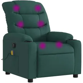 vidaXL Massagesessel Dunkelgrün Polyester 50 x 80,5 x 0 cm Grün mit Fernbedienung