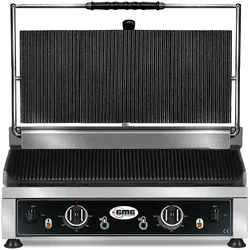 GMG - Kontaktgrill - ▲ & ▼ Gerillt - mit Grillplatten aus Gusseisen, Fettauffangschale und Temperaturregelung 50° - 300° C