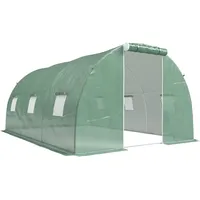 Outsunny Foliengewächshaus Kunststoff Dunkelgrün 450 cm 6 mm 6 m2
