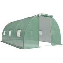 Outsunny Foliengewächshaus Kunststoff Dunkelgrün 450 cm 6 mm 6 m2