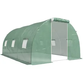 Outsunny Foliengewächshaus Kunststoff Dunkelgrün 450 cm 6 mm 6 m2