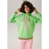 Aniston CASUAL Sweatshirt Gr. 38, apfelgrün-rosa-pink-moosgrün-hellgrün, , 39071054-38