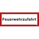 MBS FIRE Schild Feuerwehrzufahrt 59 x 21 cm Rot