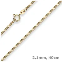 Schmuck Krone Goldkette 2,1mm Panzerkette aus 333 Gelbgold 40cm, Gold 333 goldfarben