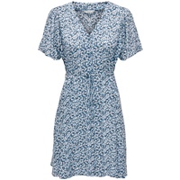 ONLY Damen ONLEVIDA S/S Short Dress WVN NOOS 15237382, Provincial Blue/Sadie Flower, XS