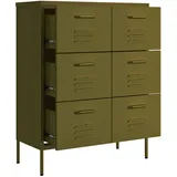 vidaXL Schubladenschrank 80 x 101,5 x 35 cm Olivgrün