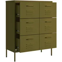vidaXL Schubladenschrank 80 x 101,5 x 35 cm Olivgrün