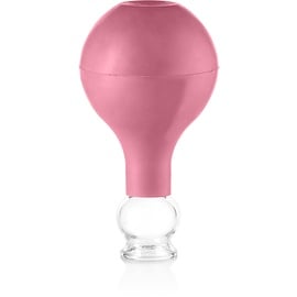 pulox Schröpfglas aus Echtglas inkl. Saugball in Pink, 25 mm